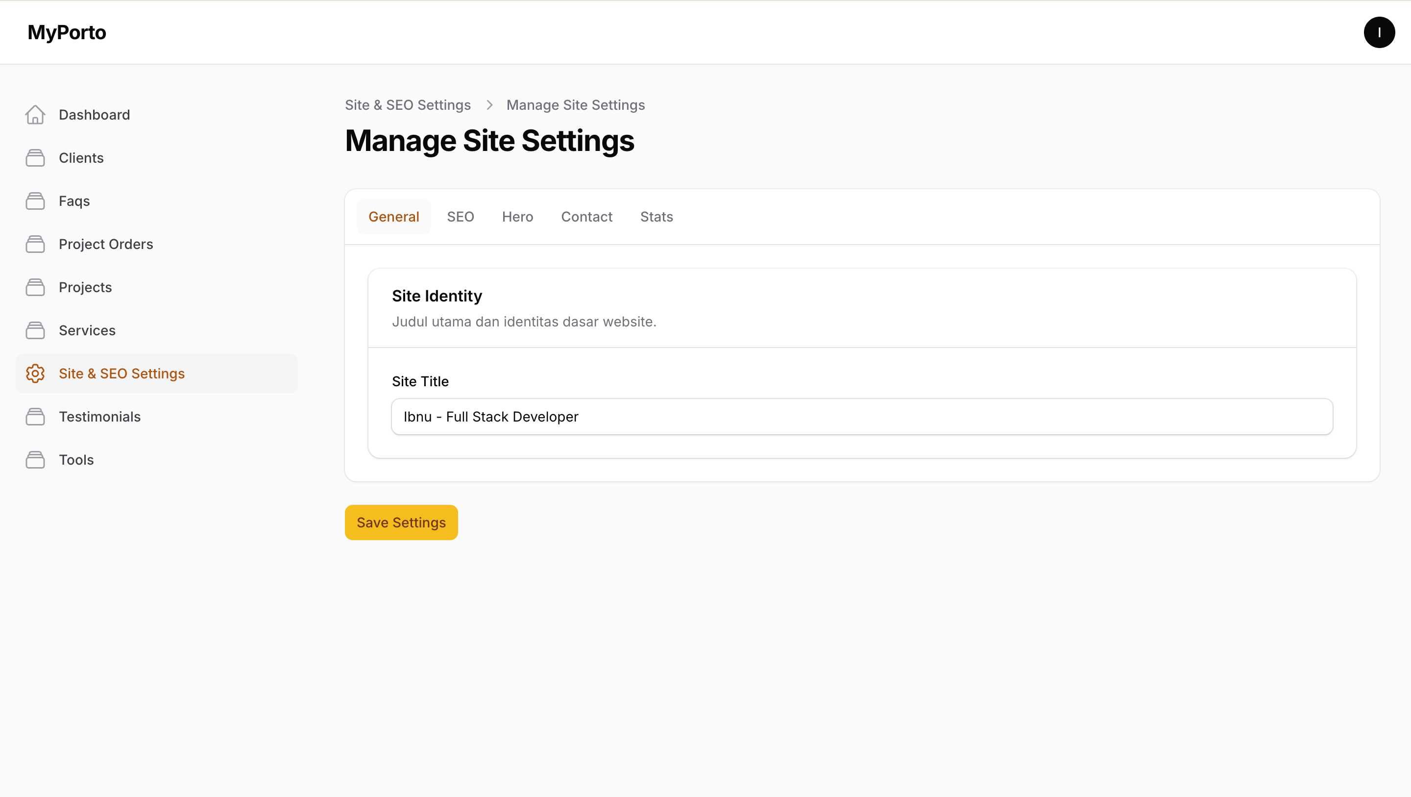 Screenshot Web Portfolio